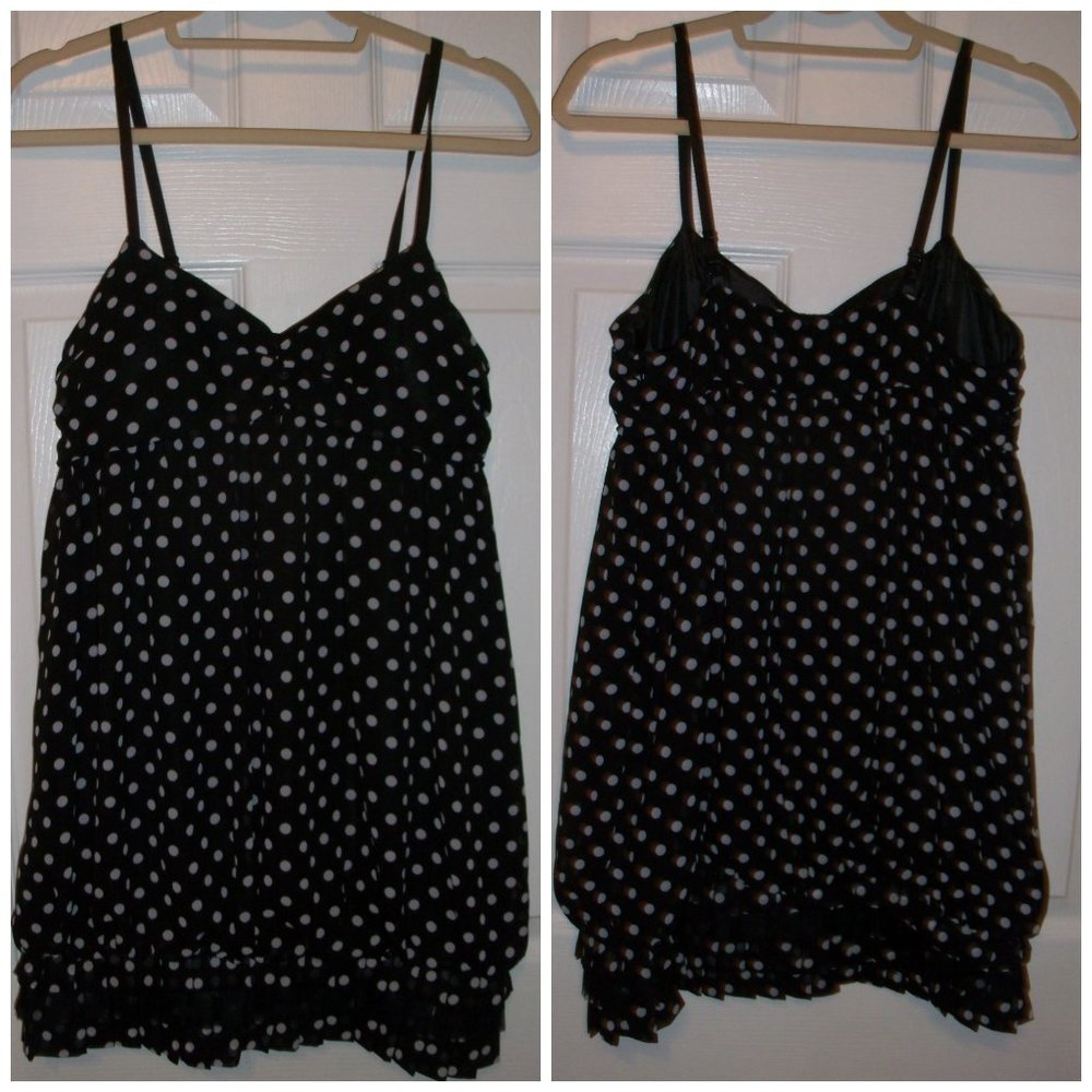 * Black White Polka Dot Dress Medium